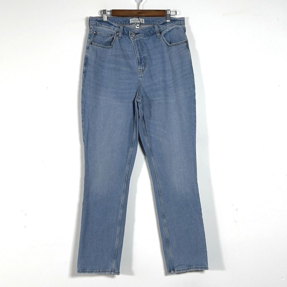 Abercrombie & Fitch The 90s Straight Ultra High Rise Jeans  Sz 32/14 Crossover - Picture 2 of 15